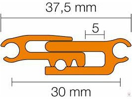 DILEX-ABT/MT Střední díl pro objekt.dilataci šířka=30mm, Hl. natural, délka: 2,5m