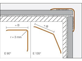 ECK-K-E-S Nárožník 32x32mm Ušlechtilá ocel V2A, úhel 135°, délka: 1,5m